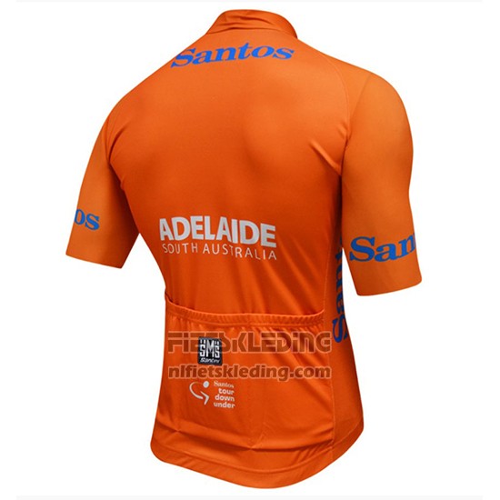 2018 Fietskleding Tour Down Under Santos Oranje Korte Mouwen en Koersbroek